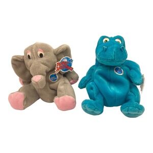 NWT Lot of 2 Vintage 1997 Planet Hollywood Elephant Popcorn And  Bubba Dinosaur